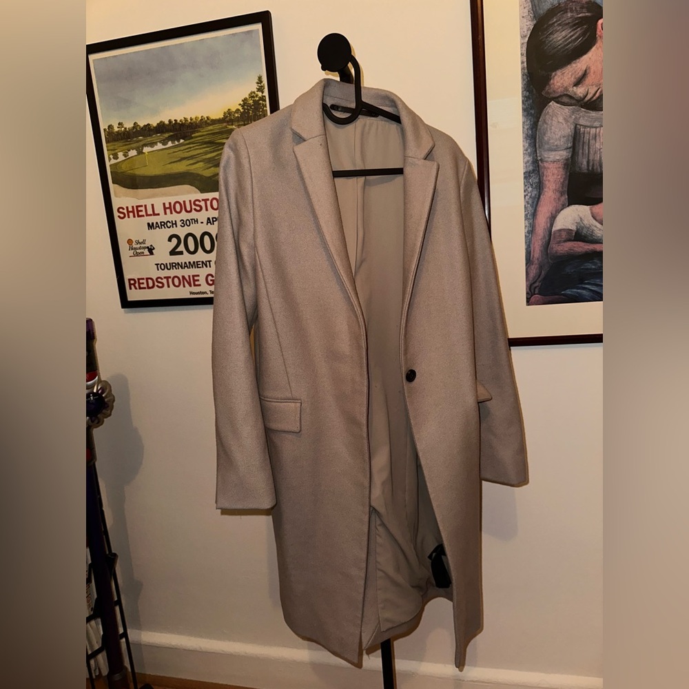 All Saints Grey Peacoat